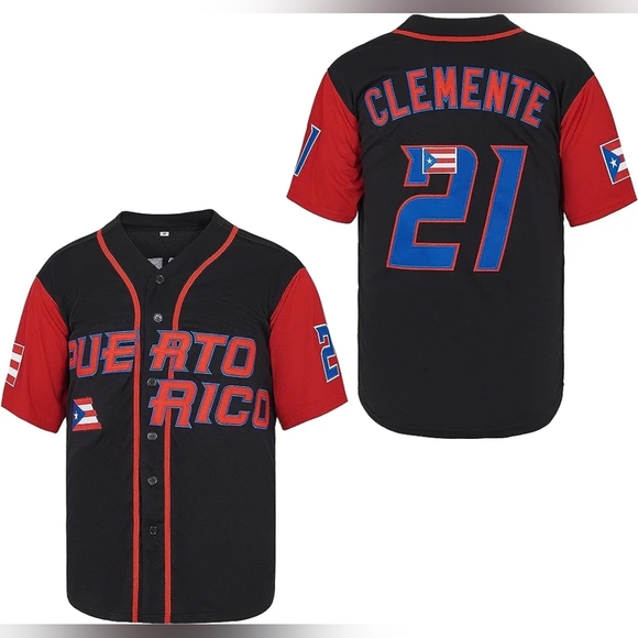 New w/ Tags Mens Roberto Clemente Puerto Rico Baseball Jersey Multiple S… - Picture 4 of 5